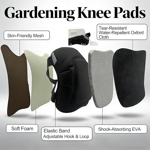 Work Knee Pads Made of Tear Resistant Oxford Cloth and Durable Rubber Waterproof and Breathable Suitable for Mechanical Repairs and Yard Work with Adjustable Straps
