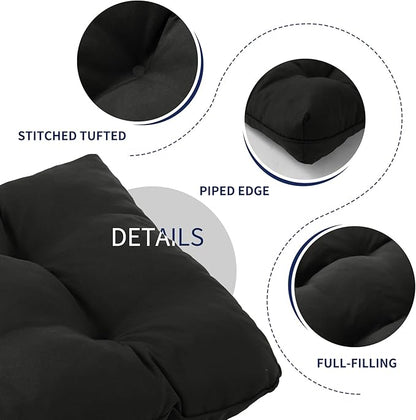IPYNBAP Outdoor Bench Cushion, 48x18x5 Inch, Waterproof Bench Cushion for Outdoor/Indoor Furniture, Tufted Patio Bench Seat Cushion, Fade Resistant Outdoor Cushions for Porch Swing Couch, Black