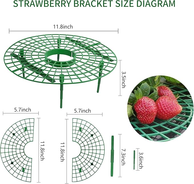 SooGree 5 Pack Strawberry Supports, Strawberry Holder Cradles for Garden, Fruit Plant Cage Plastic Tray Keep Strawberries Off Rot and Dirt