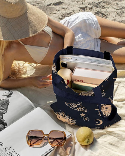 Miss Adola Aesthetic Canvas Tote Bag for Women - Sturdy Cloth Cotton Totes Bag with Pattern Shoulder Bag