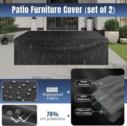Aoxun 12 Pieces Patio Furniture Set Wicker Rattan Outdoor Sectional Conversation Set with Coffee Table and 4” Thickened Cushions, Blue (Waterproof Cover Included)