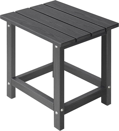 LZRS HDPE Adirondack Side Table - Small Outdoor Table for Patio, Deck, Garden & Poolside,Eco-Friendly,Sturdy and Easy Assemble, Grey