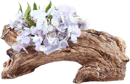 Pilipane Artificial Driftwood Planter Realistic Resin Succulent Planter Vintage Tree Root Stump Log Like Flower Container Pot for Home Garden Decoration Indoor Outdoor Use
