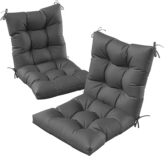Patio Seat&Back Chair Cushions for Outdoor Furniture，Comfortable Cushions for Rocking/Dining/Lawn Chair-Set of 2