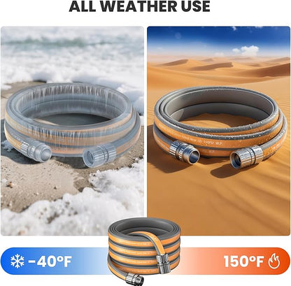Giraffe Tools 100FT Garden Hose, 5/8" Lightweight Lay Flat Water Hose, No-Kink, Flexible Gardening Hose with Male to Female Aluminum Fitting, Customizable-Length Hose Pipe for Yard