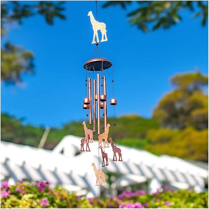 Giraffe Wind Chimes for Outside,Giraffe Gifts for Women Men/Memorial Gifts/Birthday Gift Metal windchimes Outdoors/Indoors,Garden Decor,Patio,Home,Porch,Yard Decorations