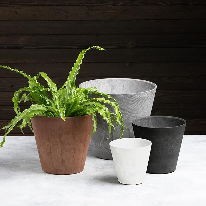 Root & Vessel Napa Round Planter, Black, 12"