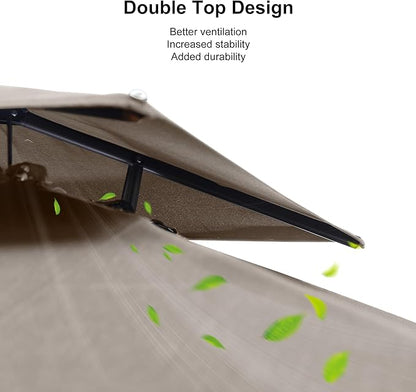 PURPLE LEAF Cantilever Patio Umbrella Outdoor Aluminum Offset Square Umbrella Windproof Heavy Duty Hanging Outside Umbrella for Deck Pool Garden