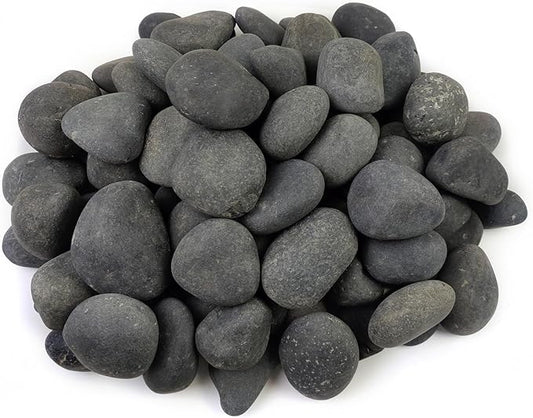 FANTIAN 40 lbs Bulk Black River Rocks for Landscaping, 3-4 Inch Mexican Beach Pebbles, Decorative Black Stones for Planters Garden Fish Tank Walkways and Outdoor Decorative Stones