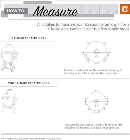 Classic Accessories Veranda Water-Resistant 27 Inch Kamado Ceramic BBQ Grill Cover