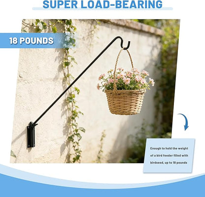 ERYTLLY 2 Packs Heavy Duty Deck Hook Wall Mounted, Extensible and Adjustable Deck Hook for Hanging Bird Feeder, Plants, Suet Baskets,Wind Chimes,Lanterns and More