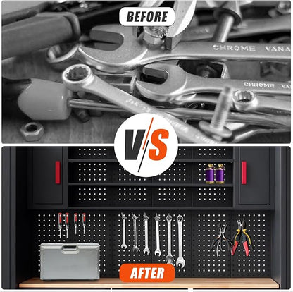 Red Garage Cabinet Storage System 9-Pcs Workshop Set Garage Cabinet and Storage System for Tool Organization