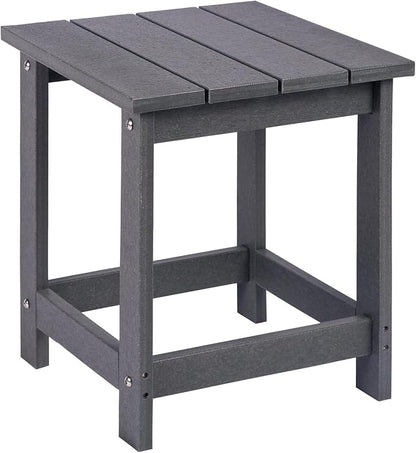 LZRS Adirondack Outdoor Side Table – Durable Weather-Resistant HDPE Patio End Table for Porch, Deck, Pool, Garden,Sturdy and Easy Assembly, Grey
