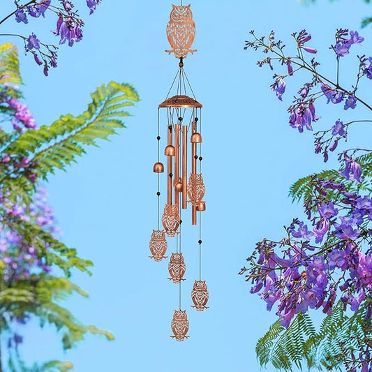 Owl Wind Chimes for Outside,Metal Windchimes,Owl Gifts for Women/Men,Wind Chime Garden Decor Outdoor,Memorial/Housewarming/Birthday/Festival Gifts,Front Yard Decor