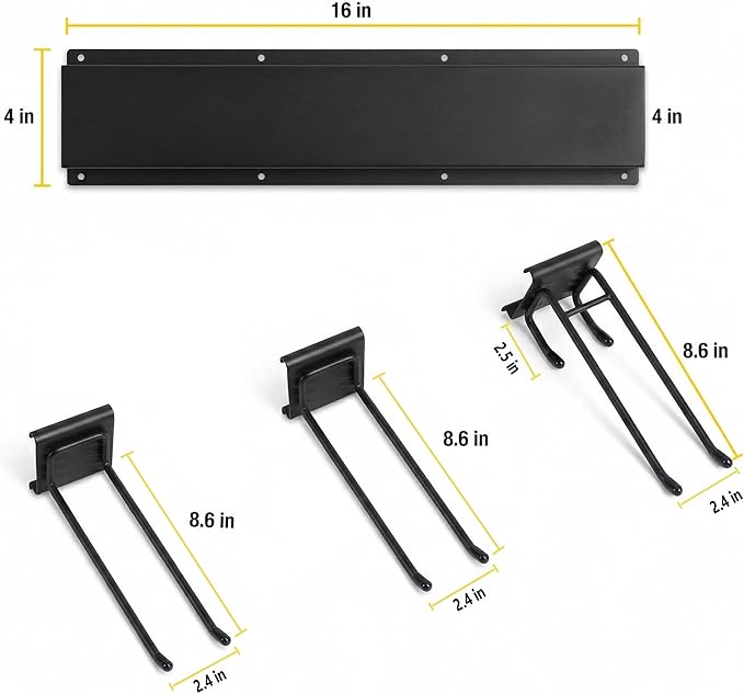 MBQQ Garage Tool Organizer Wall Mounted, 16 Inches Adjustable Garden Tool Organizer Rack,Heavy Duty Yard Tool Organizer,Single piece