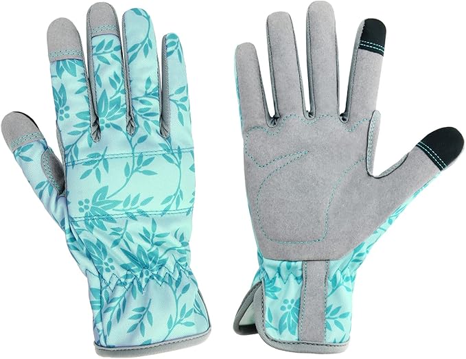 Gardening Gloves for Women Thorn Proof Garden Gloves, Leather Womens Garden Gloves Puncture Resistant, Touch Screen Working Gloves for Digging,Weeding,Planting Medium