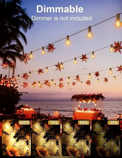 RTTY Outdoor String Lights 200 FT Globe LED Patio Lights with G40 Plastic Bulbs,Waterproof Shatterproof Dimmable Connectable Hanging for Backyard Porch Balcony Party Cafe Deck Decor