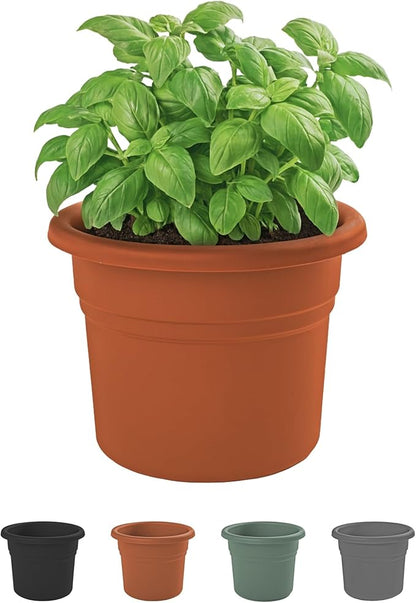 Bloem Posy 12" Terra Cotta Round Resin Planter Pot Indoor and Outdoor Gardening