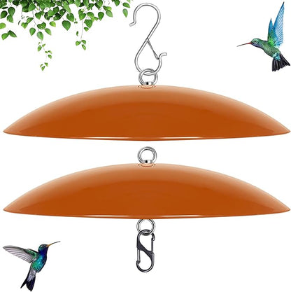 13" Hummingbird Feeder Shade Cover,Bird Feeder Dome Rain Guard,Smart Bird Feeders Umbrella,Weather Guard for Shepherd's Hook Outdoors (Terracotta), 2 Pack