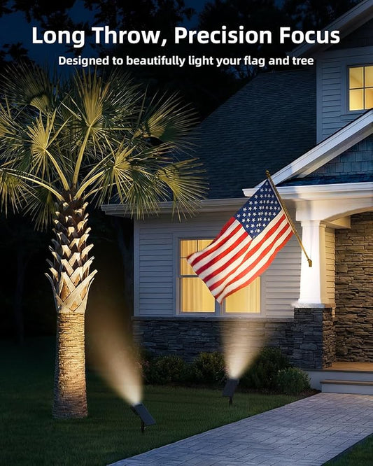 EZVALO Solar Spot Lights Outdoor with Remote, Solar Spotlights Waterproof IP67, 3 Color Temps & RGB Color Changing Solar Lights for Outdoor Yard Garden Plant Trees Pathway (4 Pack)