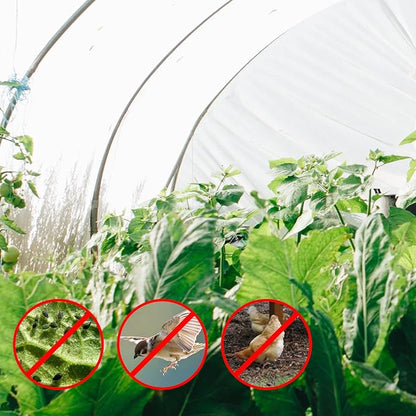 10 x 65FT Garden Mesh Netting, Ultra Fine Mesh Protection Netting Plant Covers Greenhouse Row Cover Raised Bed Screen Barrier Net for Vegetable Fruits Flowers Trees Crops, White