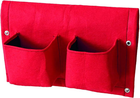 VegTrug Balcony Felt 4 Pocket Red x3 Rail Planter