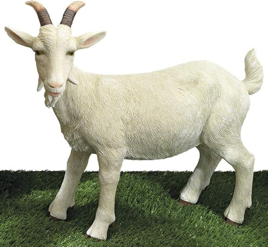 Bits and Pieces - Realistic Goat Statue - Lifelike Durable Resin Sculpture - Outdoor Garden Sculpture