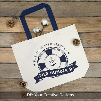TOPDesign 2-Pack Canvas Tote Bags with Magnetic Snap, Reusable Grocery Shopping Bags, DIY Your Creative Designs