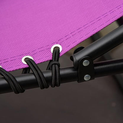 Outsunny Folding Chaise Lounge Chair, Patio Sun Tanning Chair, Outdoor Chaise Lounger with 4-Position Reclining Back, Breathable Mesh Seat for Beach, Poolside, Yard, Purple