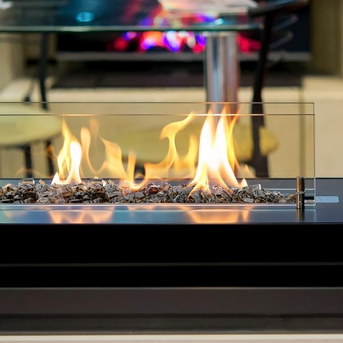 Mr. Fireglass 10 Pounds Fire Glass - 1/4 Inch High Luster Reflective Tempered Fire Pit Glass Rocks for Propane & Natural Gas Fire Pit Table Fireplace and Landscaping, Bronze
