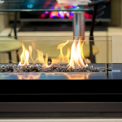 Mr. Fireglass 10 Pounds Fire Glass - 1/4 Inch High Luster Reflective Tempered Fire Pit Glass Rocks for Propane & Natural Gas Fire Pit Table Fireplace and Landscaping, Bronze