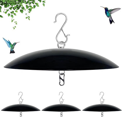 13" Bird Feeder Rain Cover,Bird House Dome,Hummingbird Feeders Guard, Proof for Shepherd's Hook Outdoors, Smart Birds Feeder Umbrella(Black), 4Pack