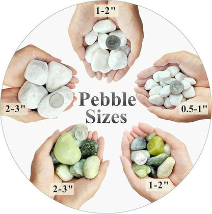 10 lbs White Gravel for Landscaping, 1-2 Inch Pebbles for Indoor Plants, Decorative River Rocks for Succulent, Vases, Aquariums, Crafting and Garden