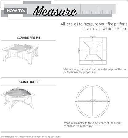 Classic Accessories Veranda Water-Resistant 40 Inch Square Fire Pit Cover, Outdoor Firepit Cover
