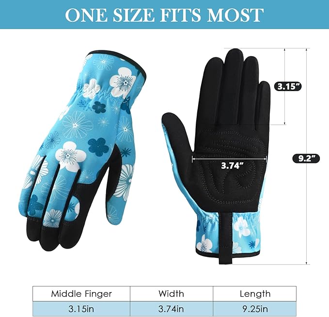 Trifabricy Gardening Gloves for Women, Breathable Leather Garden Gloves with Grip, Thorn-Proof Puncture-Resistant Work Gloves
