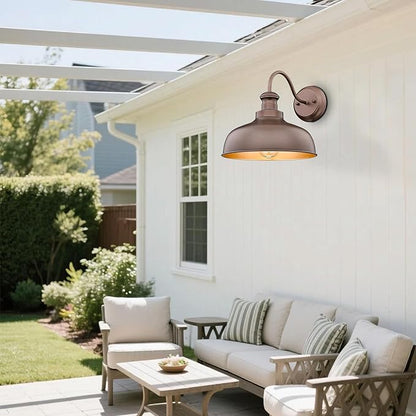 Outdoor Farmhouse Barn Light, Outside Wall Sconce, Weather Resistant Anti-Rust Farmhouse Exterior Wall Light, Outdoor Lantern Lamp for Porch, Garage, Patio, Entryway(Oil-Rubbed Bronze, 6 Pack)