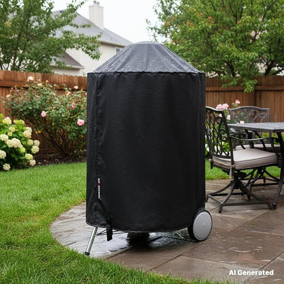 Suphomeware 26 Inch Grill Cover for Weber Kettle Charcoal, Waterproof and Heavy Duty BBQ Covers with Fade Resistant