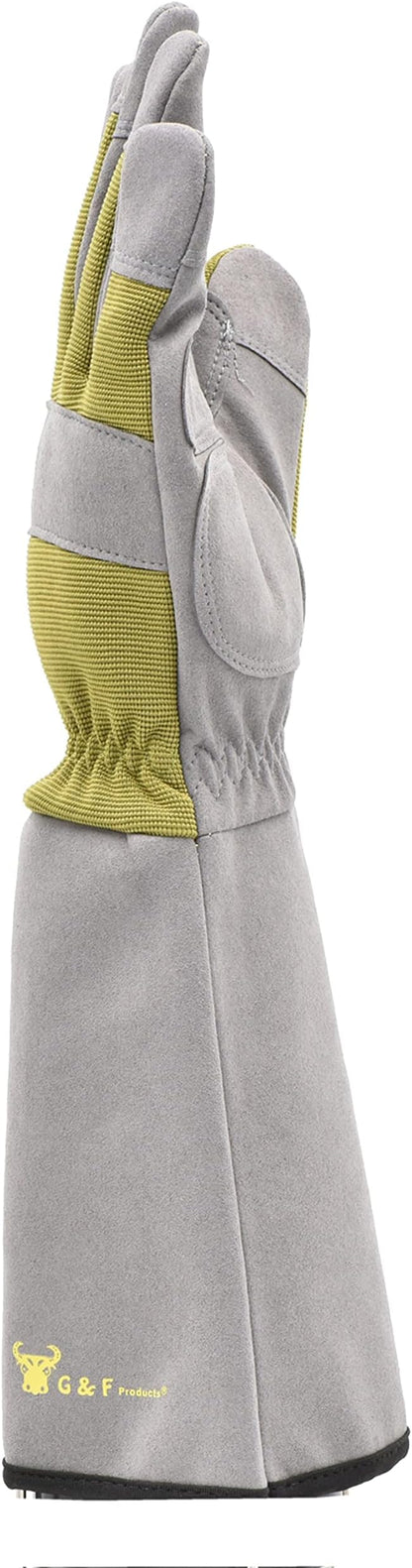 G & F Products Florist Pro Rose Gardening Gloves, Synthetic Leather Palm, Thorn Protection, Long Sleeve
