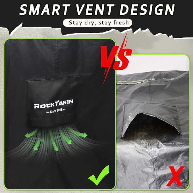 ROCKTAKIN Heavy Duty 65 Inch Grill Cover for Weber Genesis II 4 Burner & LX 400 Series, Waterproof UV & Fade Resistant Windproof Outdoor BBQ Cover with Air Vents for Weber Char-Broil Nexgrill