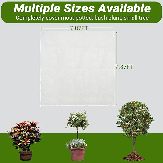4 Pack Fruit Tree Netting Covers with Zipper & Drawstring – 7.87x7.87FT Ultra-Fine Mesh Garden Netting – Insect & Bird Barrier for Tree, Plant & Crop Protection