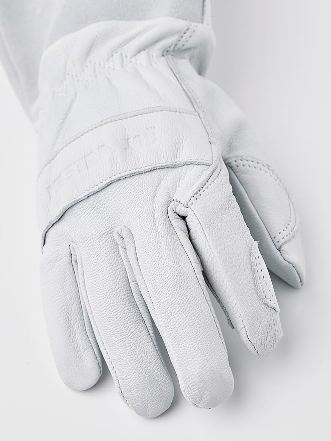 Hestra Job Garden Rose Glove, Long Protective Leather Gauntlet Gardening Gloves for Men & Women - Offwhite - 10