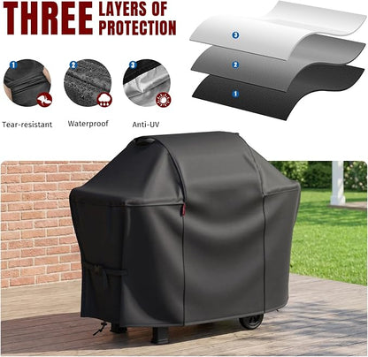 SHINESTAR 58 Inch Upgraded Grill Cover for Weber Genesis II 300 Series, Heavy Duty Oxford Fabric BBQ Cover Waterproof UV Protection, Windproof with Adjustable Magic Tape Straps