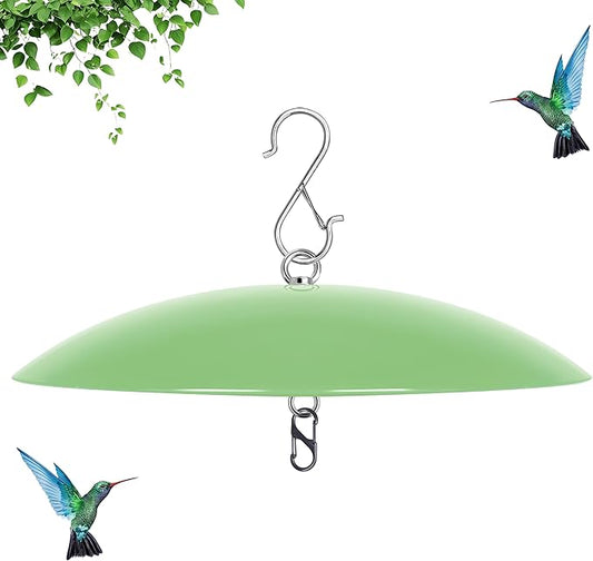 13" Bird Feeder Rain Guard, Hummingbird Feeders Shade Dome Cover, Hanging Baffle for Bird Feeder Pole,Smart Birds Feeder's Umbrella(Light Green), 1 Pack