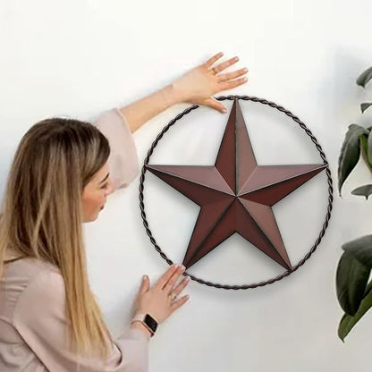 JoyEvy 12.4" Red Barn Star Wall Decor, Metal Stars for Outside or Inside Texas Stars Art Rustic Vintage Western Country Home Farmhouse Wall Decoration
