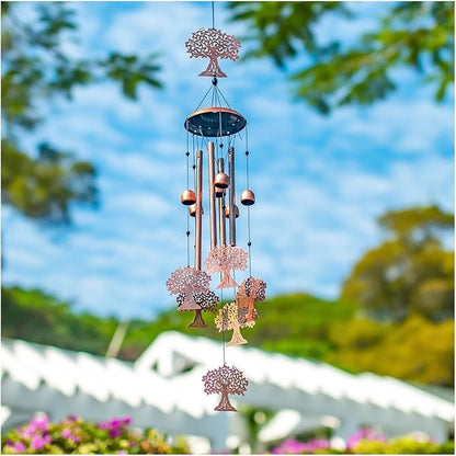 Tree of Life Wind Chimes Outdoor Tree of Life Gifts for Women Men Mom Gardening Birthday Gifts Metal Memorial WindChimes for Outside/Indoors, Lawn, Patio, Yard Art, Garden Decor, Yard Decorations