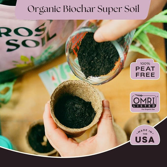 Rosy Soil Seed Starter Soil Mix - Organic Peat-Free Seedling Soil w/Worm Castings, Biochar, Mycorrhizae for Seed Germination, Microgreens, Propagation, Herbs, Vegetables, Flowers, Cuttings - 4qt