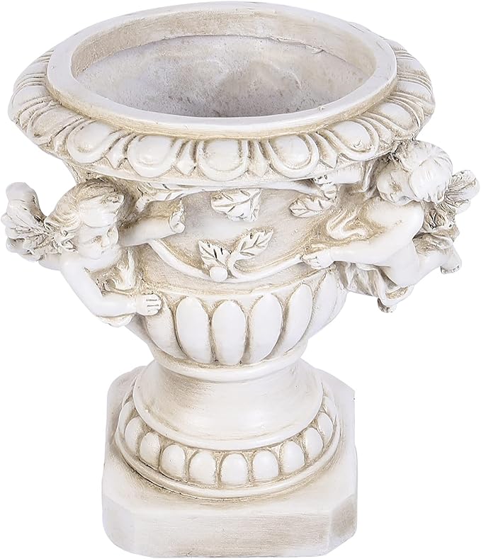 Hemoton 1PC Outdoor Flowerpot European Style Resin Crafts Flowerpot (Beige)