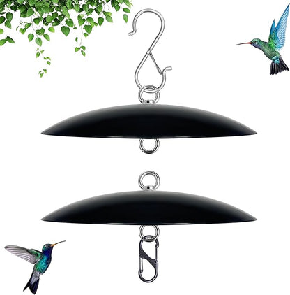 8" Mini Bird Feeder Rain Guard, Hummingbird Feeder Shade Dome Cover, for Small Feeders, Works with Ant Guards (Black), 2 Pack
