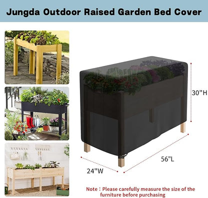 Outdoor Raised Garden Bed Cover for Winter (Only Cover), Waterproof Raised Planter Boxes Stand Covers - 56 x 24 x 30 inch