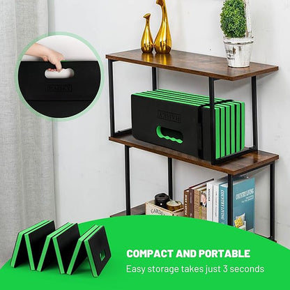 Foldable Extra Thick Kneeling Pad, 44.9 * 15.8 * 0.9" Portable EVA Foam Knee, Pads for Garage, Gardening, Yardwork, Workshop, Green & Black